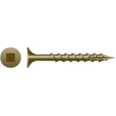 Strong-Point Wood Screw, #8, 2-1/2 in, W.A.R. Coated Finish, Square Drive XQ822W